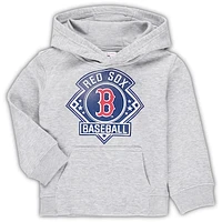 Toddler Heather Gray Boston Red Sox Fence Swinger Pullover Hoodie