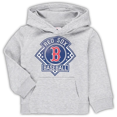 Toddler Heather Gray Boston Red Sox Fence Swinger Pullover Hoodie