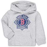 Toddler Heather Gray Boston Red Sox Fence Swinger Pullover Hoodie