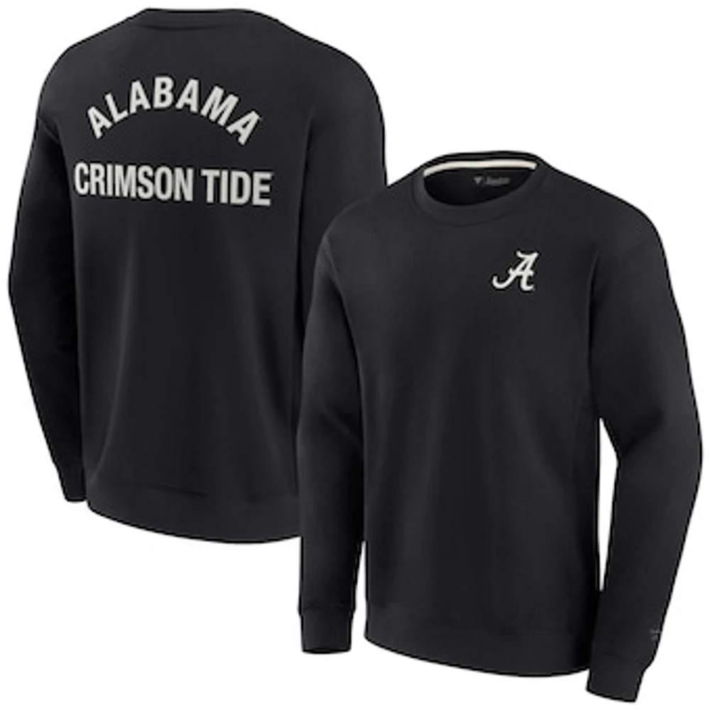 Unisex Fanatics Black Alabama Crimson Tide Super Soft Pullover Crew Sweatshirt