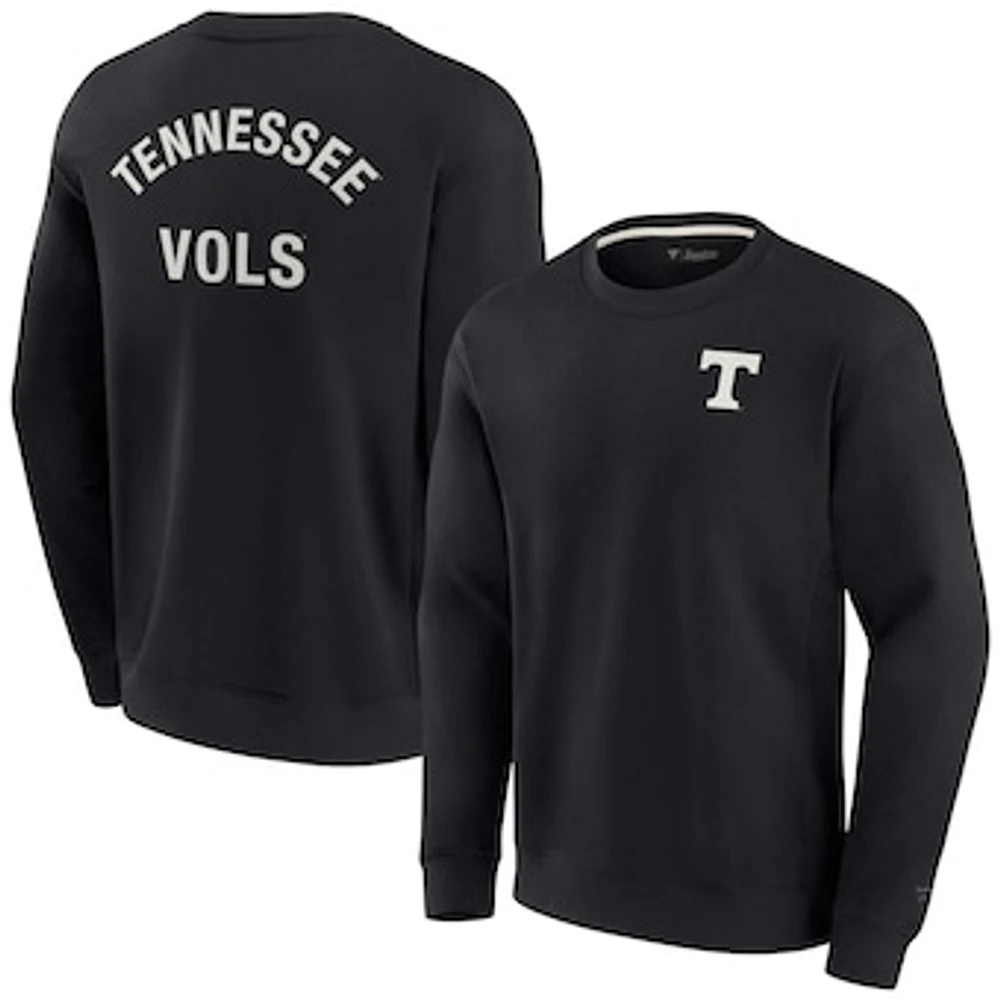 Unisex Fanatics Black Tennessee Volunteers Super Soft Pullover Crew Sweatshirt