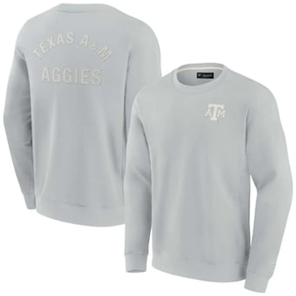 Unisex Fanatics Gray Texas A&M Aggies Super Soft Pullover Crew Sweatshirt