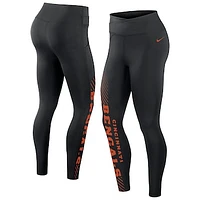 Women's Nike Black Cincinnati Bengals Yard Line Crossover Leggings