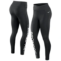 Women's Nike Black Denver Broncos Yard Line Crossover Leggings