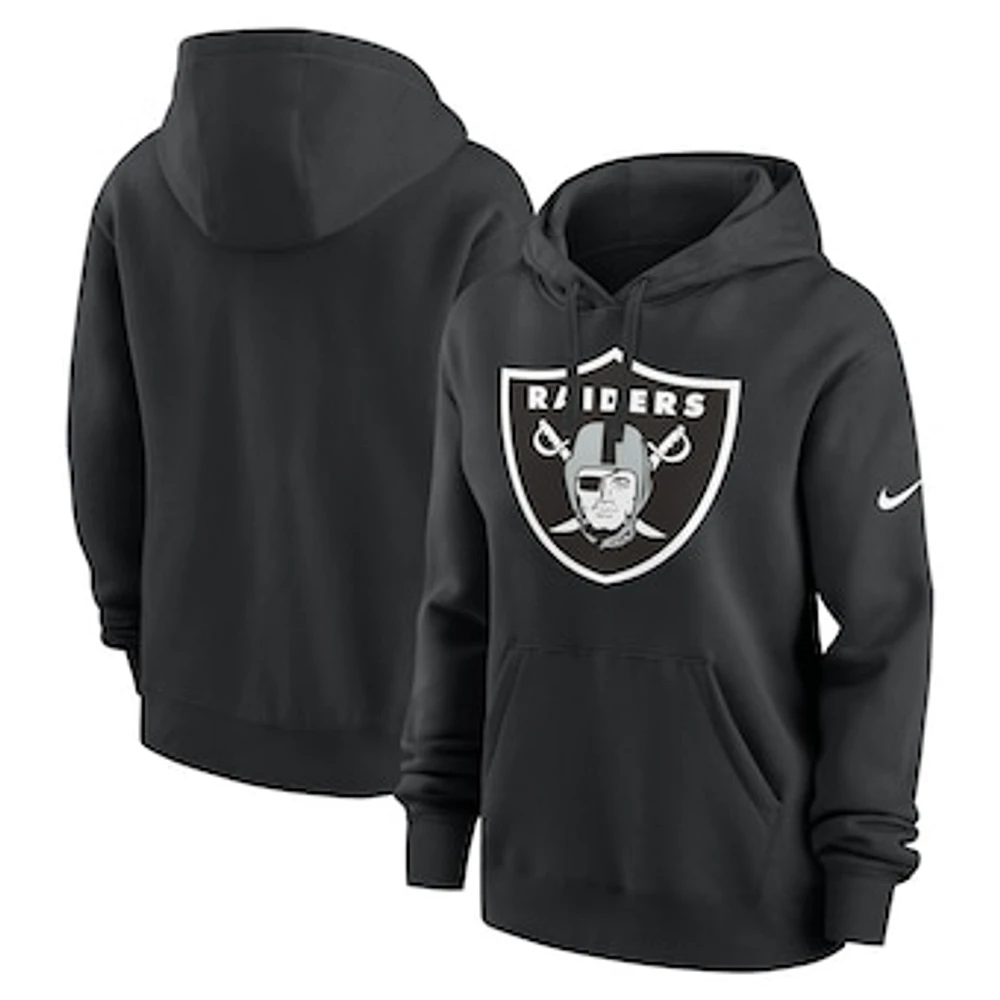 Women's Nike Black Las Vegas Raiders Team Logo Club Fleece Pullover Hoodie