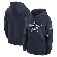 Women's Nike Navy Dallas Cowboys Team Logo Club Fleece Pullover Hoodie