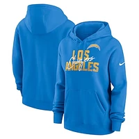 Women's Nike Powder Blue Los Angeles Chargers Wordmark Club Fleece Pullover Hoodie