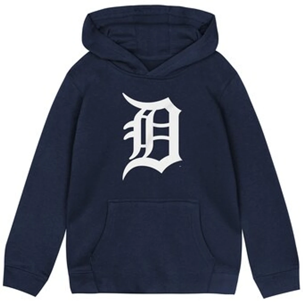 Toddler Navy Detroit Tigers Team Primary Logo Fleece Pullover Hoodie