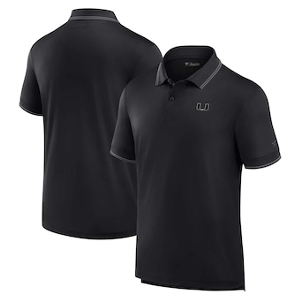 Men's Fanatics Black Miami Hurricanes Front Office Pique Polo