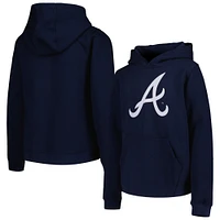 Youth Navy Atlanta Braves Team Primary Logo Pullover Hoodie