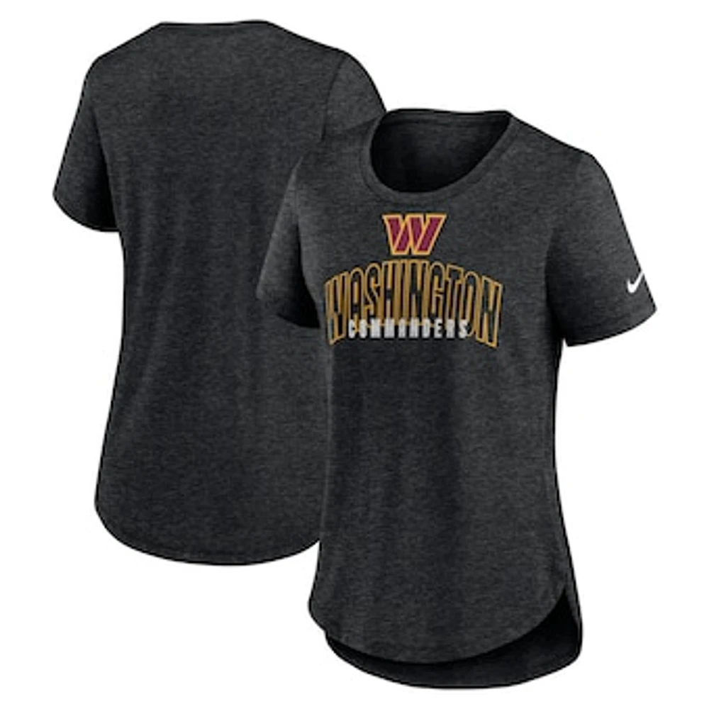 Women's Nike Heather Black Washington Commanders Fashion Tri-Blend T-Shirt