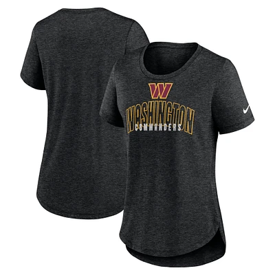 Women's Nike Heather Black Washington Commanders Fashion Tri-Blend T-Shirt