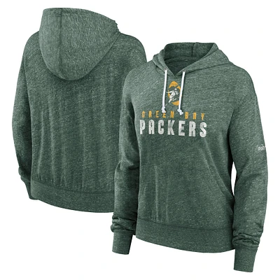 Women's Nike Green Green Bay Packers Rewind Gym Vintage Pullover Hoodie