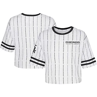 Girls Youth White Chicago Sox Ball Striped T-Shirt