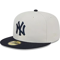 Men's New Era Gray/Navy York Yankees World Class Back Patch 59FIFTY Fitted Hat