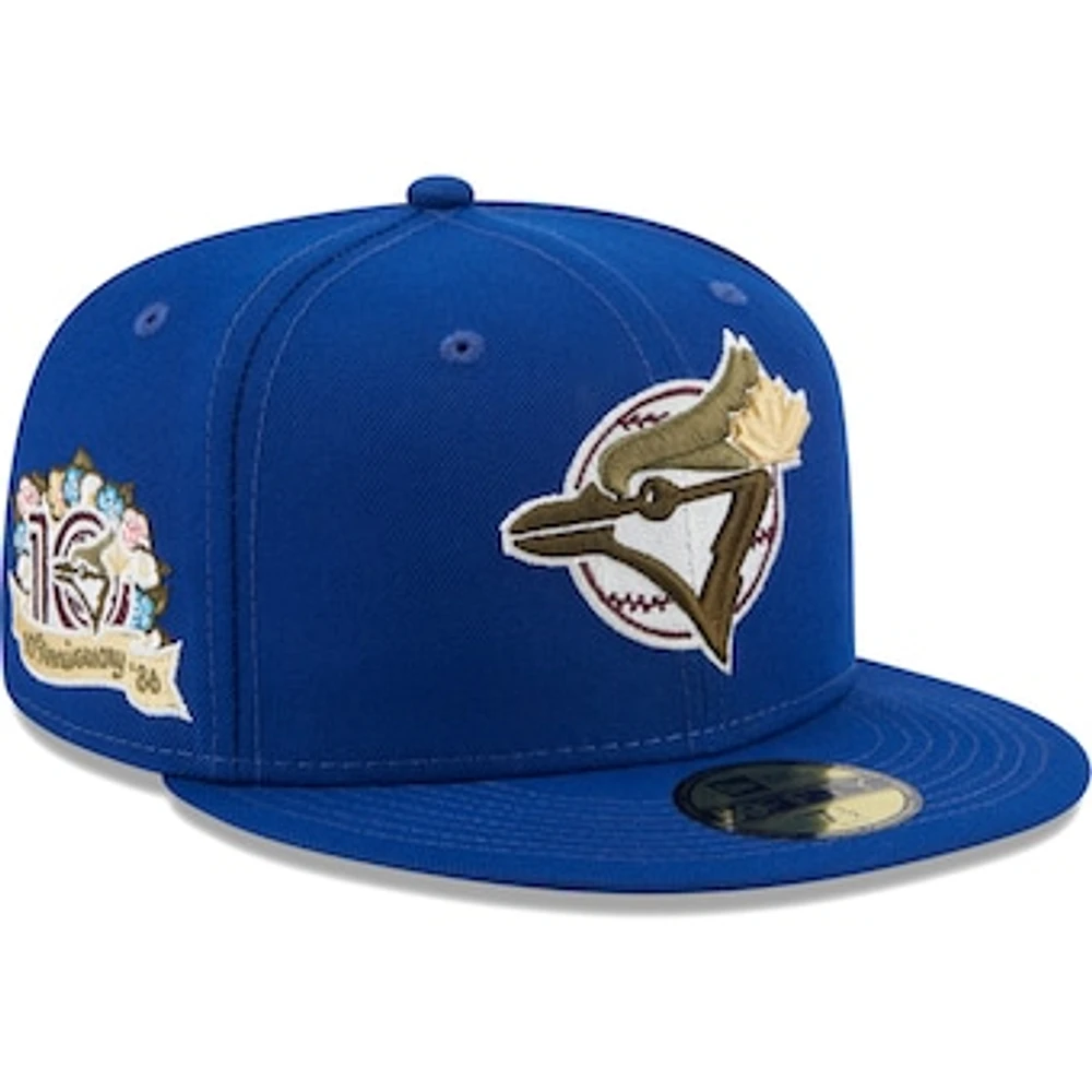 Men's New Era Blue Toronto Blue Jays 10th Anniversary Spring Training Botanical 59FIFTY Fitted Hat