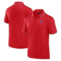 Men's Fanatics Red Philadelphia Phillies Pique Polo Shirt