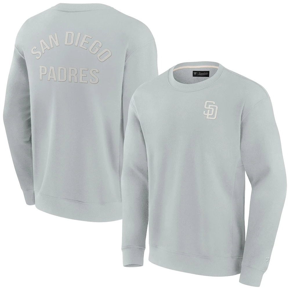 Unisex Fanatics Gray San Diego Padres Super Soft Pullover Crew Sweatshirt