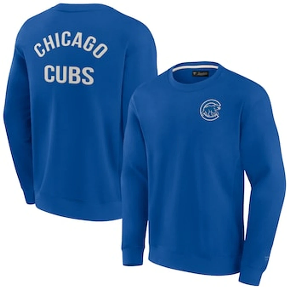 Unisex Fanatics Royal Chicago Cubs Super Soft Pullover Crew Sweatshirt