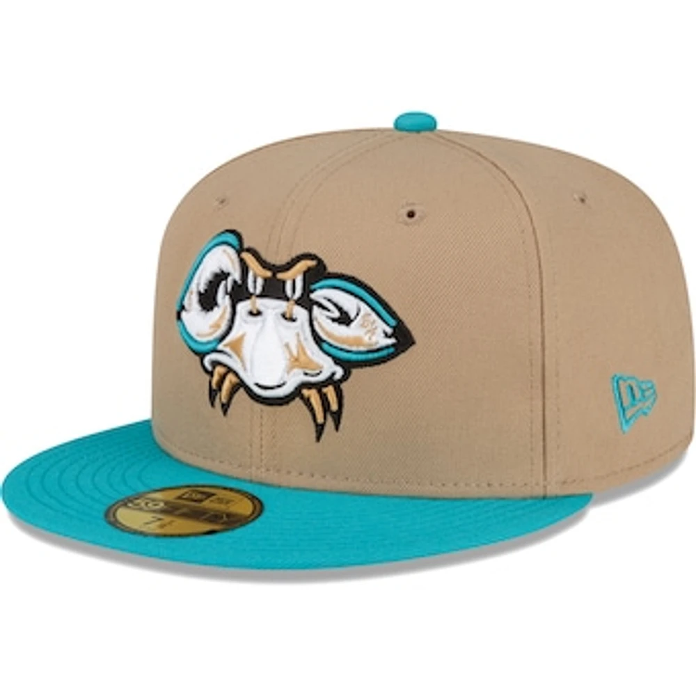 Men's New Era Tan/Turquoise Bowie Baysox Copa De La Diversion 59FIFTY Fitted Hat