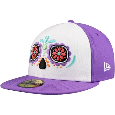 Men's New Era White/Purple Corpus Christi Hooks Copa De La Diversion 59FIFTY Fitted Hat