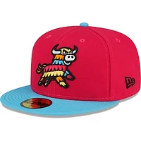 Men's New Era Coral/Light Blue Erie SeaWolves Copa De La Diversion 59FIFTY Fitted Hat