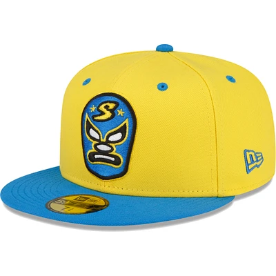 Men's New Era Yellow Sacramento River Cats Copa De La Diversion 59FIFTY Fitted Hat