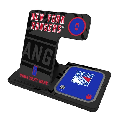 New York Rangers Personalized 3-in-1 Charging Station