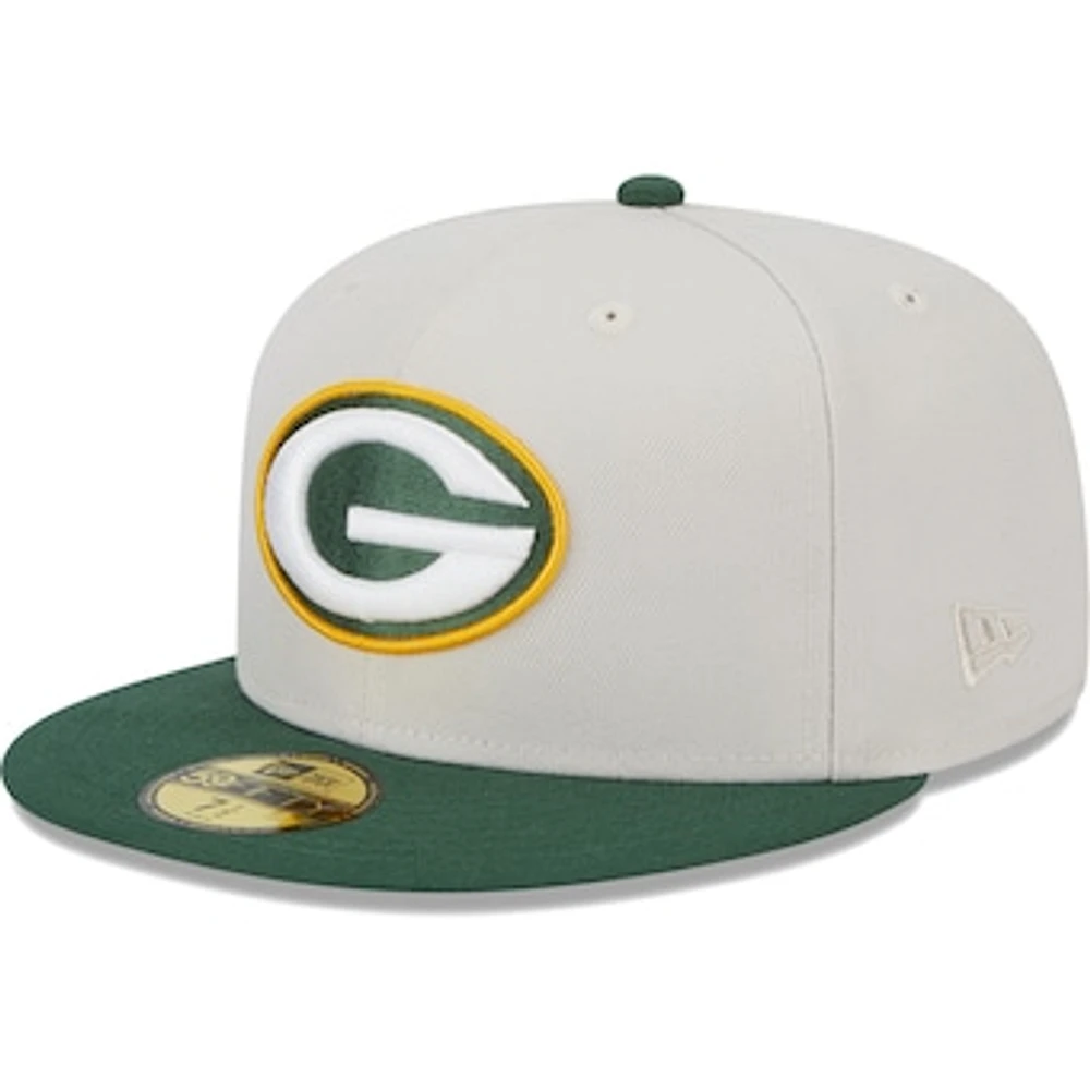 Men's New Era Khaki/Green Green Bay Packers Super Bowl Champions Patch 59FIFTY Fitted Hat