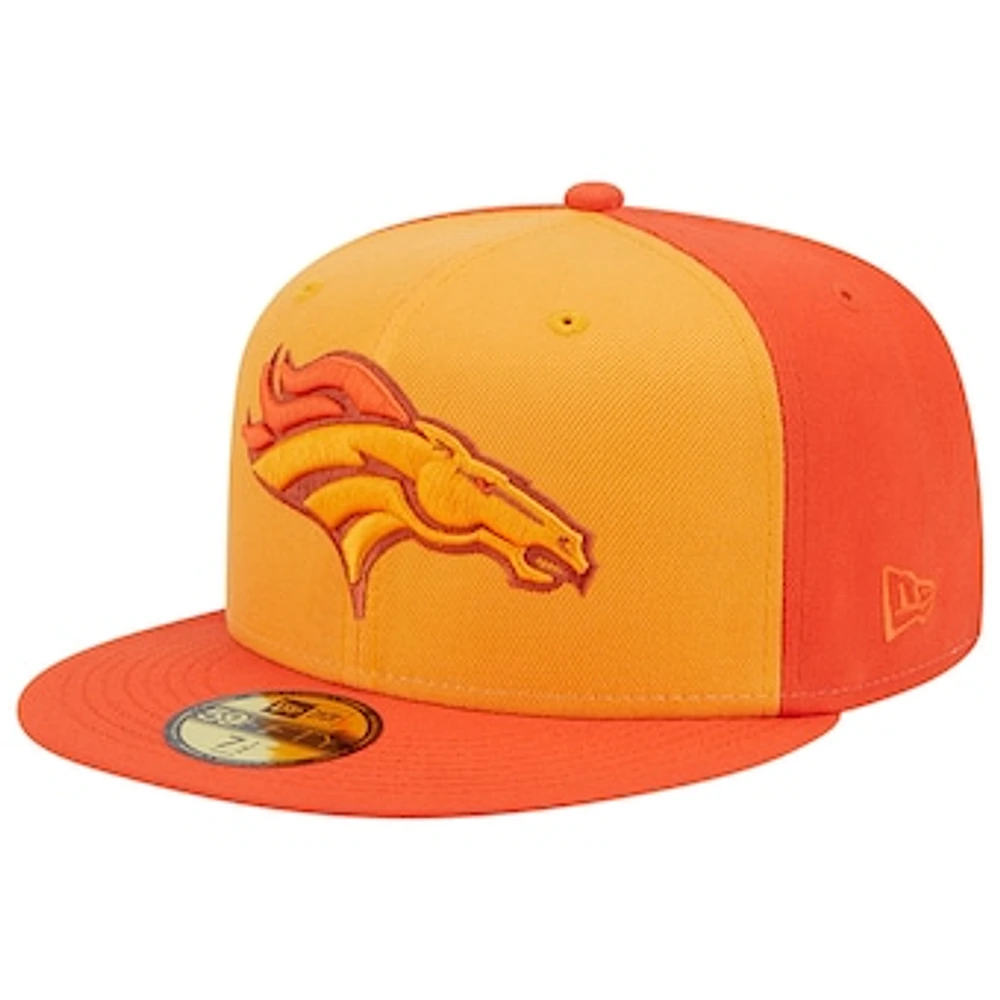 Men's New Era  Orange Denver Broncos Tri-Tone 59FIFTY Fitted Hat