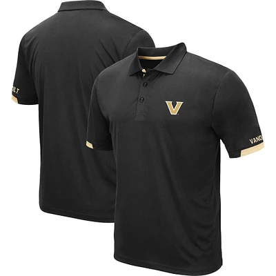 Men's Colosseum Black Vanderbilt Commodores Santry Lightweight Polo