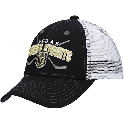 Youth Black/White Vegas Golden Knights Core Lockup Trucker Snapback Hat