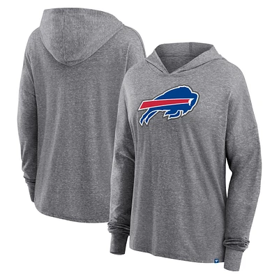 Women's Fanatics Heather Gray Buffalo Bills Cozy Primary Pullover Hoodie