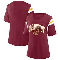 Women's Fanatics Burgundy Washington Commanders Earned Stripes T-Shirt