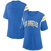 Women's Powder Blue Los Angeles Chargers Earned Stripes T-Shirt