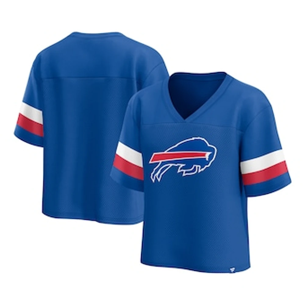 Women's Fanatics  Royal Buffalo Bills Established Jersey Cropped V-Neck T-Shirt