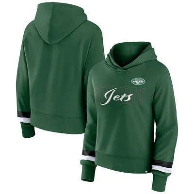 Women's Fanatics  Green New York Jets Over Under Pullover Hoodie