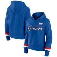 Women's Fanatics  Royal New York Giants Over Under Pullover Hoodie