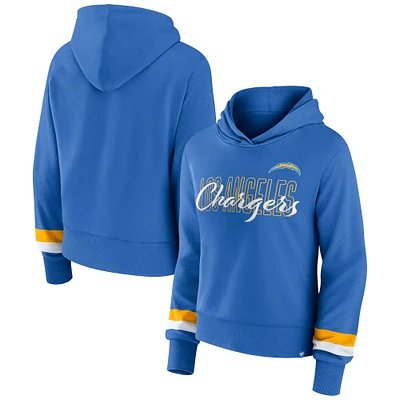 Women's Fanatics  Powder Blue Los Angeles Chargers Over Under Pullover Hoodie