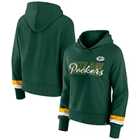 Women's Fanatics  Green Green Bay Packers Over Under Pullover Hoodie