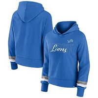 Women's Fanatics  Blue Detroit Lions Over Under Pullover Hoodie