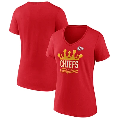 Women's Fanatics Red Kansas City Chiefs Back Home Again V-Neck T-Shirt