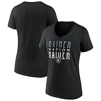 Women's Fanatics Black Las Vegas Raiders Back Home Again V-Neck T-Shirt