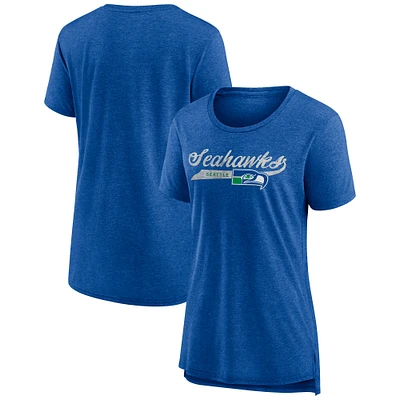 Women's Fanatics Heather Royal Seattle Seahawks Original Play Tri-Blend T-Shirt