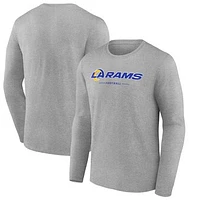 Men's Gray Los Angeles Rams Logo Team Lockup Long Sleeve T-Shirt