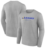 Men's Gray Los Angeles Rams Logo Team Lockup Long Sleeve T-Shirt