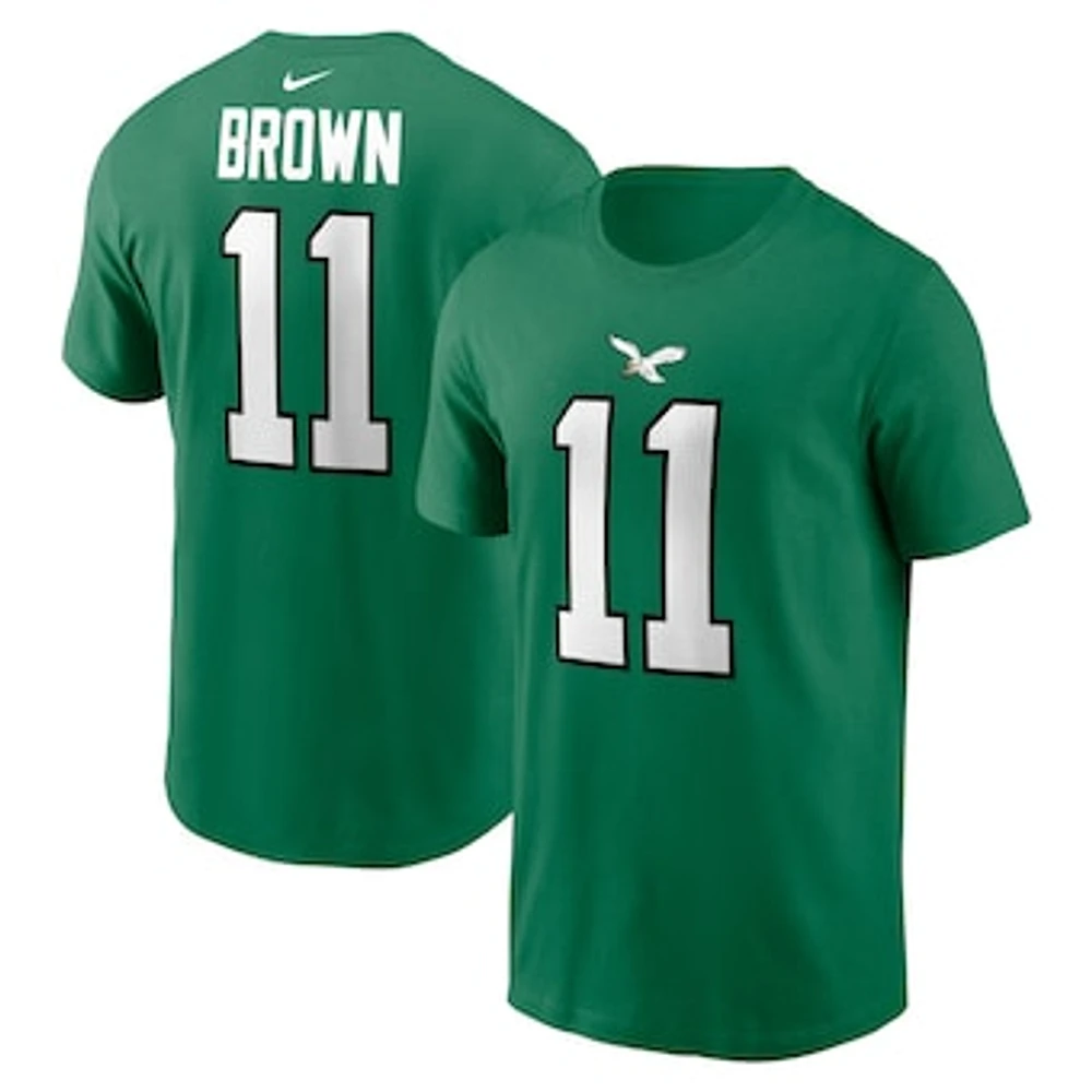 Men's Nike A.J. Brown Kelly Green Philadelphia Eagles Alternate Player Name & Number T-Shirt