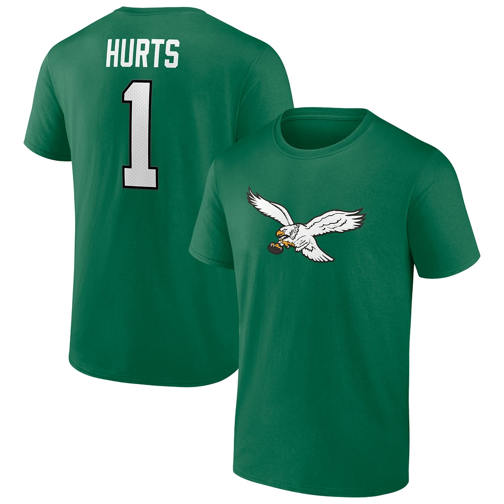 Men's Jalen Hurts Kelly Green Philadelphia Eagles Alternate Icon Player Name & Number T-Shirt