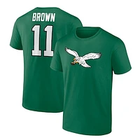 Men's A.J. Brown Kelly Green Philadelphia Eagles Player Icon Name & Number T-Shirt