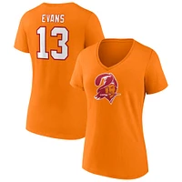 Women's Fanatics Mike Evans  Orange Tampa Bay Buccaneers Player Icon Name & Number V-Neck T-Shirt